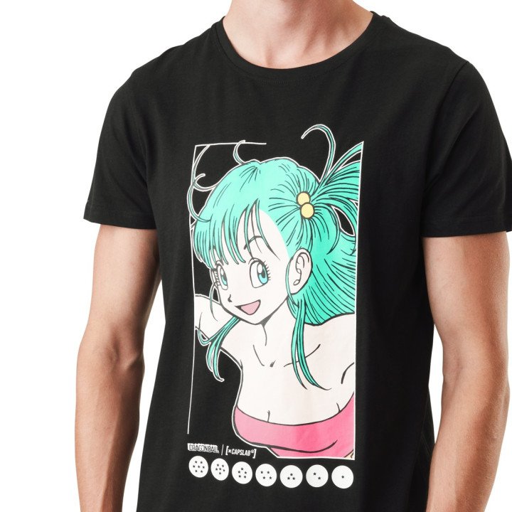 T-shirt Dragon Ball Bulma Homme Noir Capslab Capslab - 1