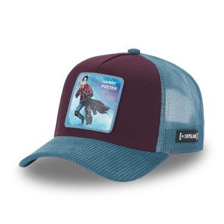 Casquette Trucker Coton et Velours Harry Potter Snapback Bleue - Capslab