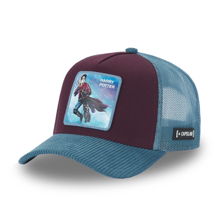 Casquette Trucker Coton et Velours Harry Potter Snapback Bleue - Capslab