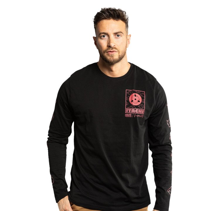 T-shirt Manches Longues Noir Naruto Shippuden Itachi homme coupe Regular Capslab